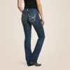 Ariat Women's REAL Mid Rise Stretch Ivy Stackable Straight Leg Jean-Dresden -Cowboy Store 10024300 back warm