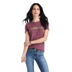 Ariat Women’s Floral Letters SS Tee -Cowboy Store 10042729 front