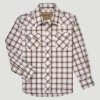 Wrangler Boy's Retro Snap Plaid Shirt-Classic Brown