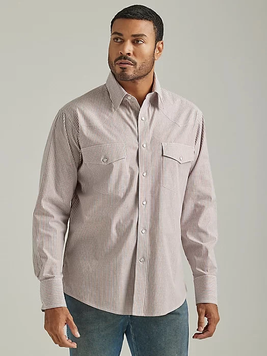Wrangler Men's Sandy Brown Western Snap Shirt 3 Wrangler Men's Sandy Brown Western Snap Shirt