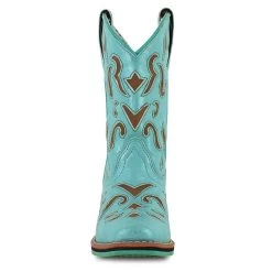 Dan Post Kids Laredo Turquoise With Brown Inlay Boot 7 Dan Post Kids Laredo Turquoise With Brown Inlay Boot -Cowboy Store 237167 images 03