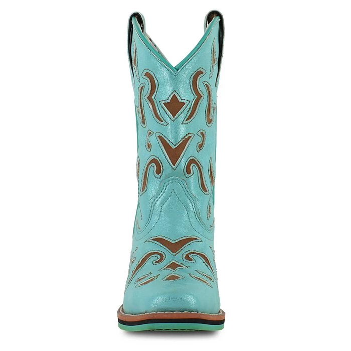 Dan Post Kids Laredo Turquoise With Brown Inlay Boot 5 Dan Post Kids Laredo Turquoise With Brown Inlay Boot - Image 3