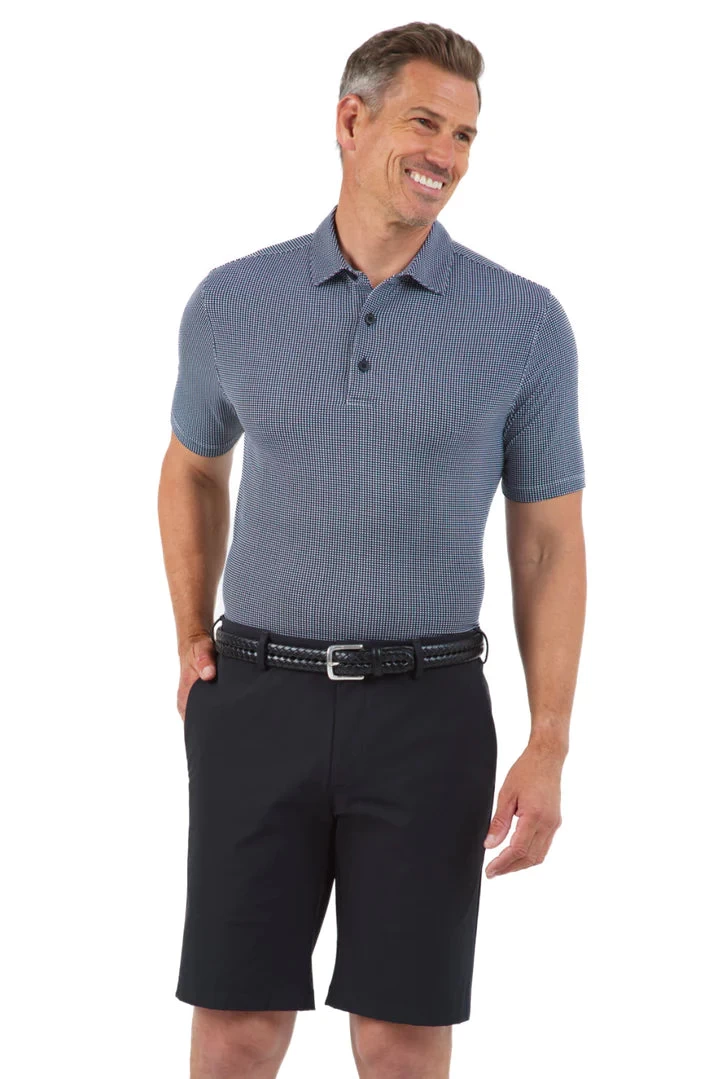 IBKUL Men's Mini Check Print Short Sleeve Polo 94754 3 IBKUL Men's Mini Check Print Short Sleeve Polo 94754