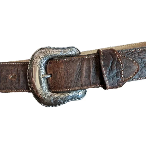 Tony Lama Brown Idaho Bison Leather Belt 4 Tony Lama Brown Idaho Bison Leather Belt - Image 2