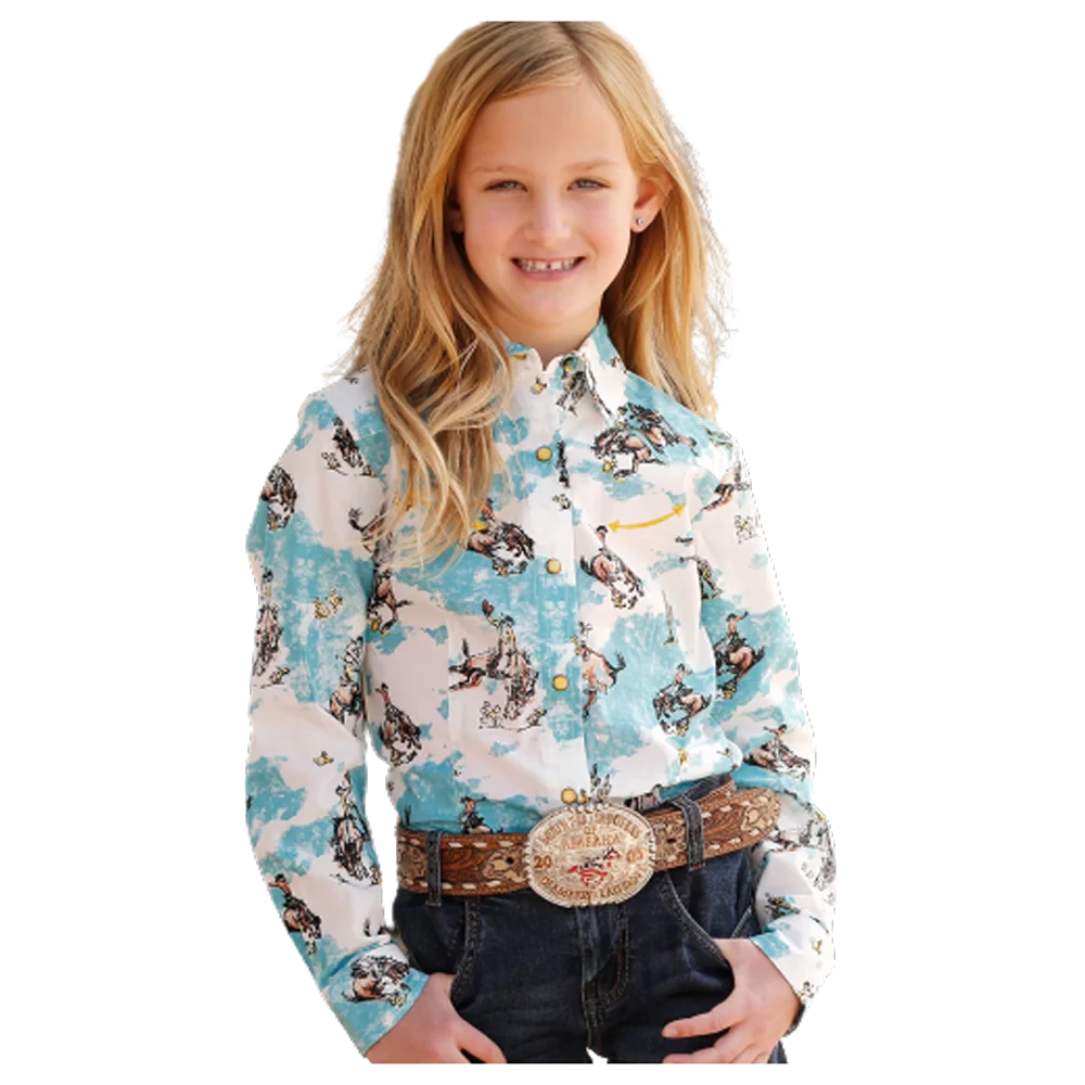 Cruel Girls Western Print Blue Long Sleeve Snap Shirt 3 Cruel Girls Western Print Blue Long Sleeve Snap Shirt