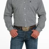 Men's Cinch Printed Grey Long Sleeve Shirt