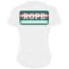 Hooey Women's "Bodega" White W/Teal/Peach Rope Like A Girl T-Shirt