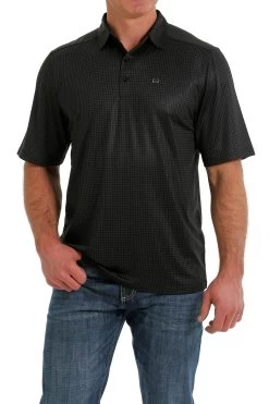 Cinch Men's Black Print ArenaFlex Polo Shirt