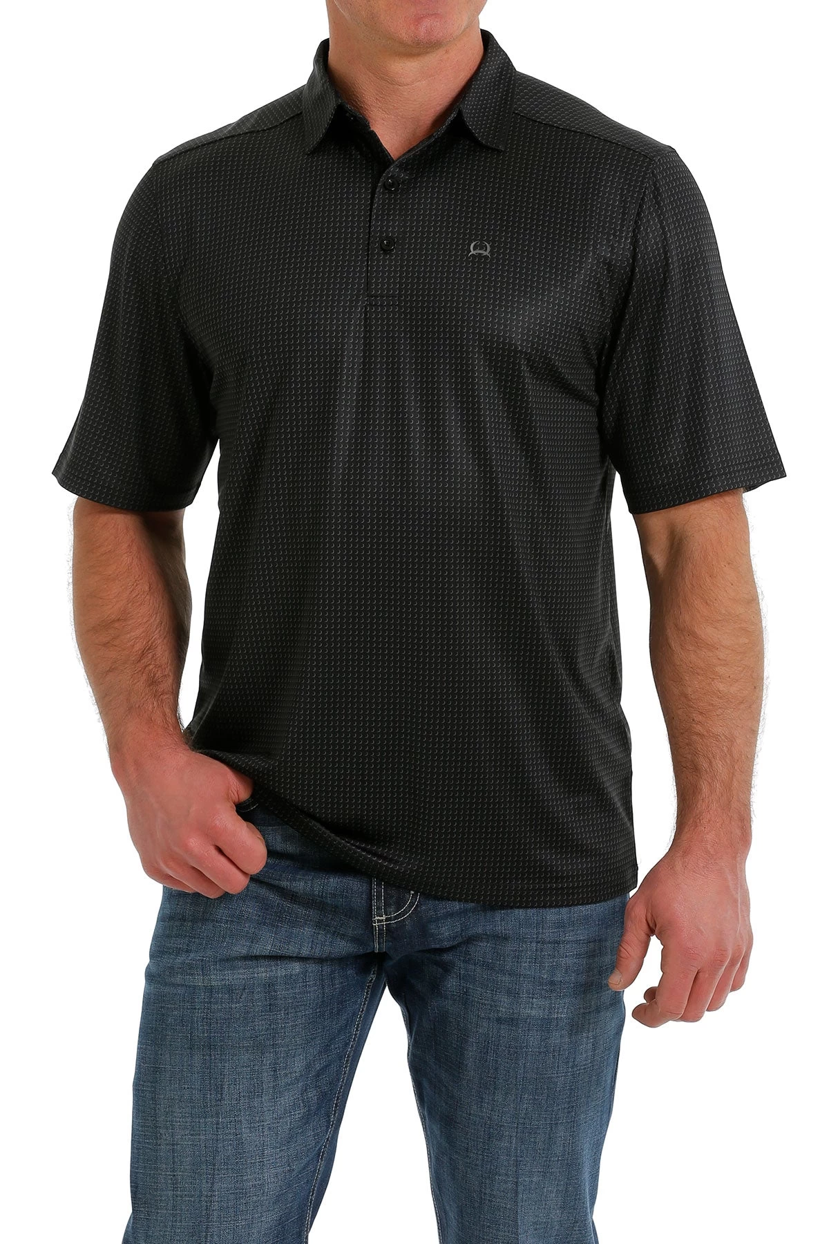 Cinch Men's Black Print ArenaFlex Polo Shirt 3 Cinch Men's Black Print ArenaFlex Polo Shirt
