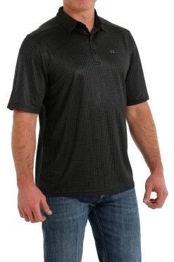 Cinch Men's Black Print ArenaFlex Polo Shirt 7 Cinch Men's Black Print ArenaFlex Polo Shirt -Cowboy Store MTK1863022 2