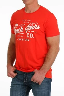 Cinch Men's "Lead, Don't Follow" Red T-Shirt 8 Cinch Men's "Lead, Don't Follow" Red T-Shirt -Cowboy Store MTT1690561 3