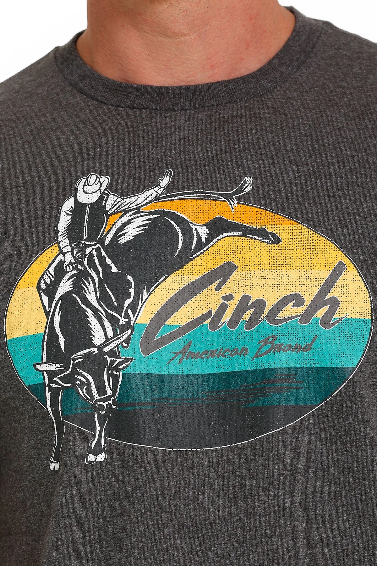 Cinch Men's Heather Charcoal Bull Rider T-Shirt 5 Cinch Men's Heather Charcoal Bull Rider T-Shirt - Image 3