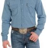 Cinch Men's Long Sleeve Modern Fit Blue Print Snap Shirt