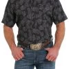 Cinch Men's Black Hawaiian Print Short Sleeve ArenaFlex Shirt 2 Cinch Men's Black Hawaiian Print Short Sleeve ArenaFlex Shirt -Cowboy Store MTW1704113 1