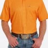 Cinch Men's Orange Patterned ArenaFlex Short Sleeve Shirt -Cowboy Store MTW1704119