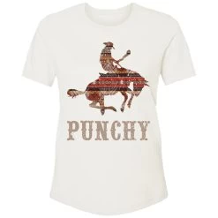 Hooey Women's "Bronc" Cream W/Serape Pattern Logo T-Shirt