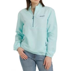 Cinch Women's Light Blue 1/2 Zip Pullover