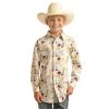Rock & Roll Boy's Dale Carribean Long Sleeve Snap Shirt -Cowboy Store RRBSOSRZ7V 83
