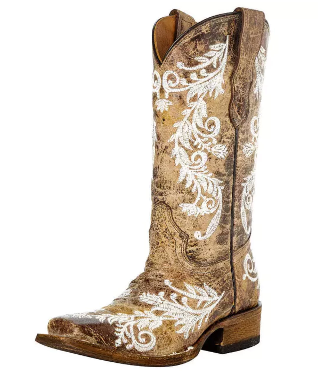 Corral TN Brown Embroidery- Glow Collection Sq. Toe 3 Corral TN Brown Embroidery- Glow Collection Sq. Toe