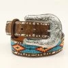 Ariat Girl's Hair On Beaded Leather Western Belt