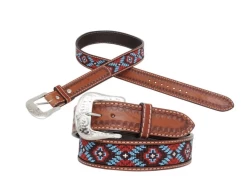 Mens Circle Y Beaded Belt 2004-BT