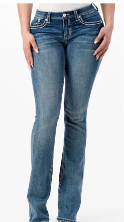 Grace In LA Women's Steer Head Jeans EBS616