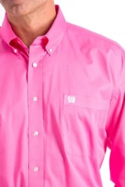 Cinch Men's Solid Pink Button-Down Long Sleeve Shirt 10 Cinch Men's Solid Pink Button-Down Long Sleeve Shirt -Cowboy Store mtw1103320 4 1978 general