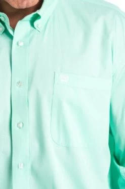 Cinch Men's Solid Mint Long Sleeve Button-Down Shirt 10 Cinch Men's Solid Mint Long Sleeve Button-Down Shirt -Cowboy Store mtw1104237 4 1361 general