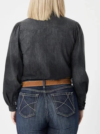 Cruel Denim Women's Chambray Billow Sleeve Shirt 4 Cruel Denim Women's Chambray Billow Sleeve Shirt - Image 2