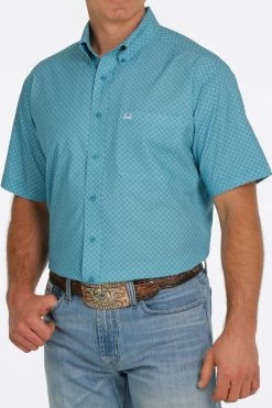 Cinch Men's ArenaFlex SS Blue Print Shirt
